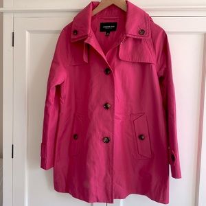 London Fog Women’s Double Collar Raincoat, size: PS, color: Raspberry